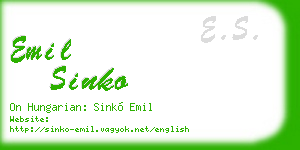 emil sinko business card